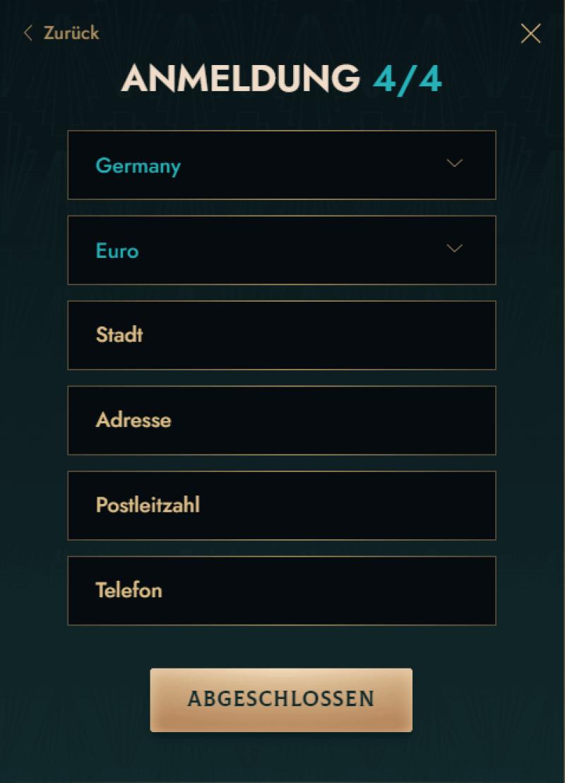 Registrierung im Dolly Casino Schritt 4