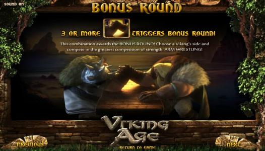 Viking Age Slot Machine Bonus Round Screen