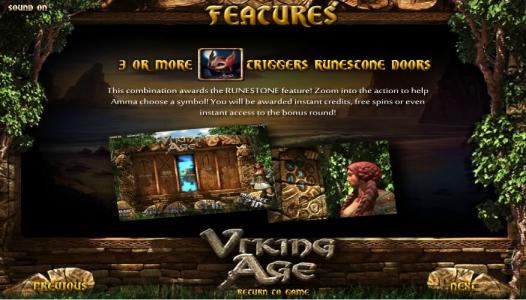 Viking Age Slot Machine Runestone Doors Feature Screen