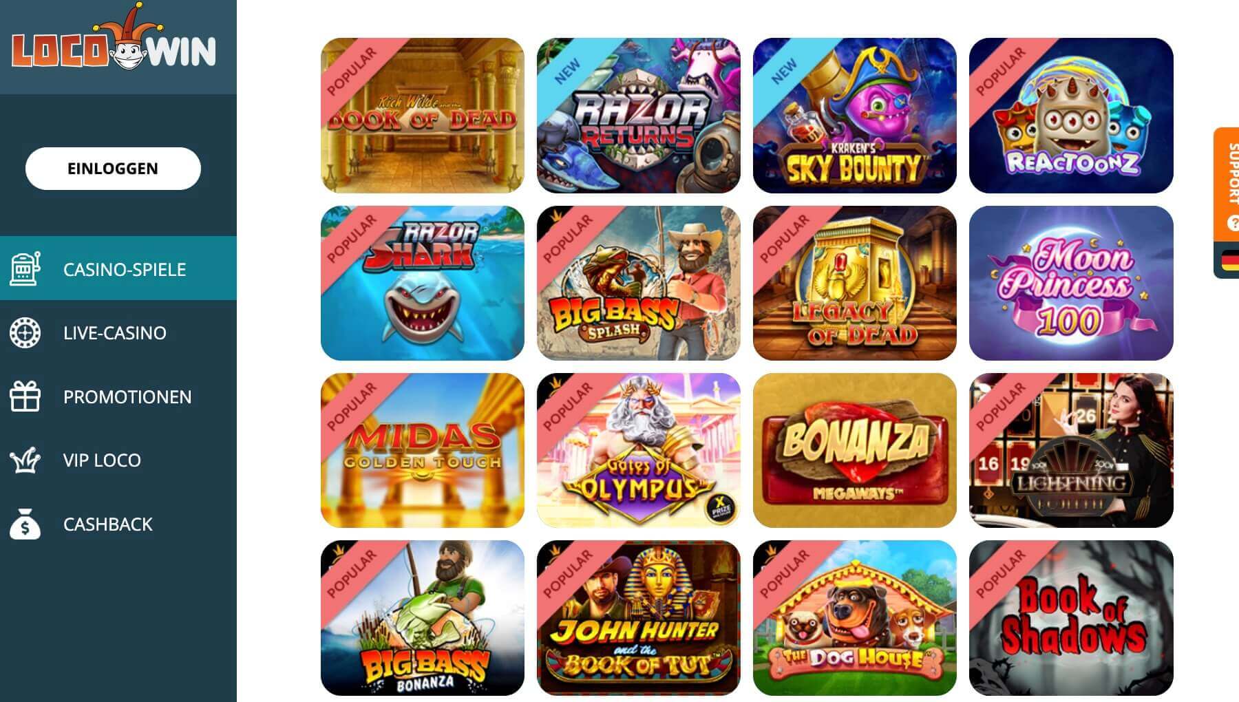 Locowin Casino Spielautomaten