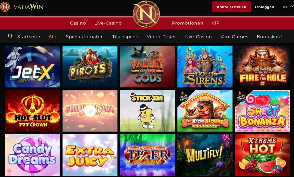 Nevada Win Casino Spiele