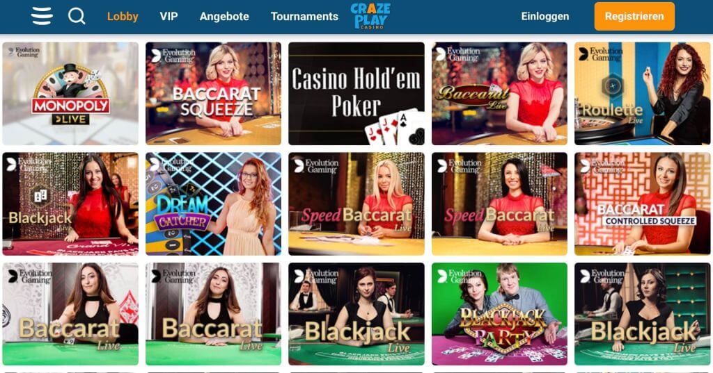 Crazeplay Live Casino