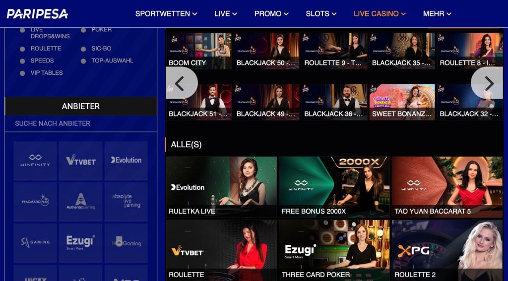 PariPesa Casino Spiele