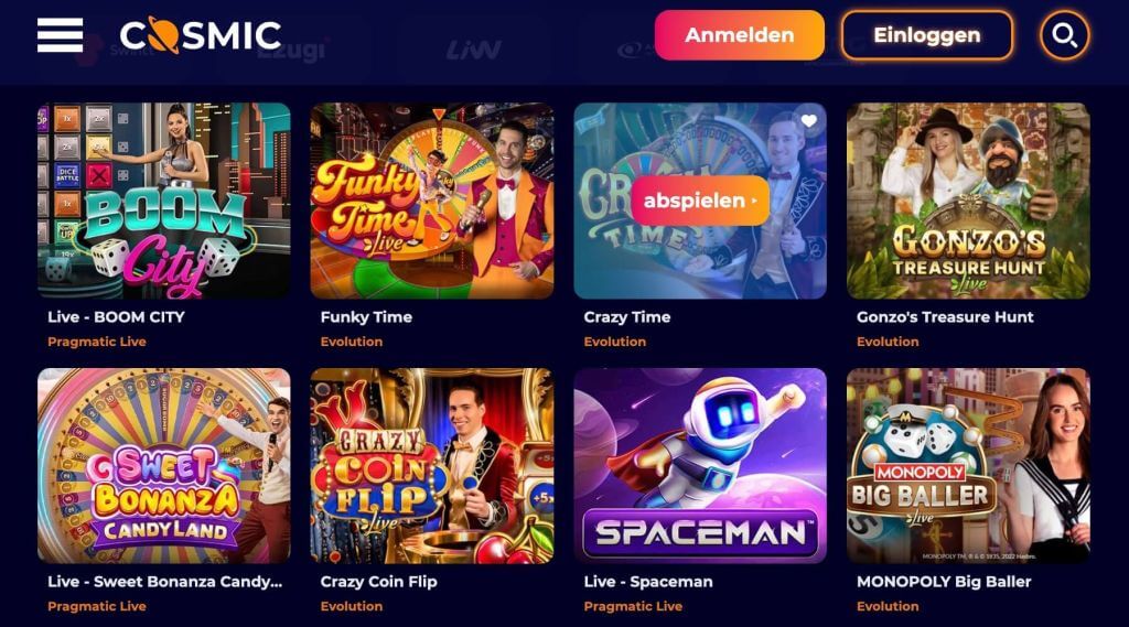 CosmicSlot Live Casino