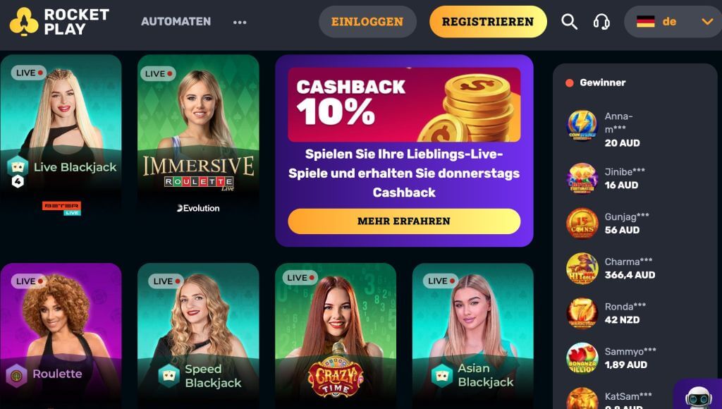 RocketPlay Live Casino