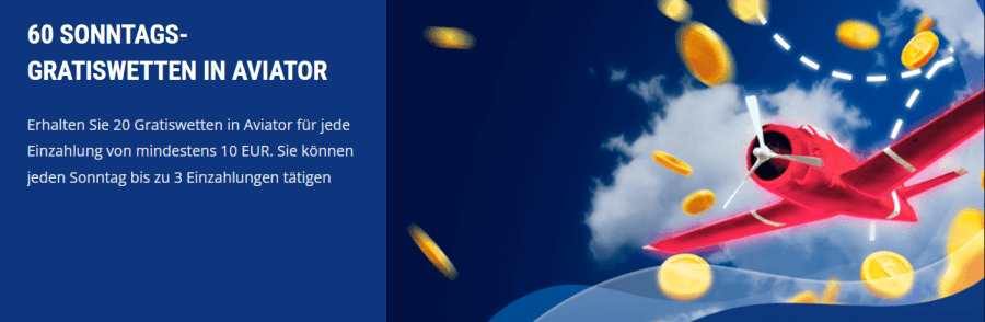 60 Gratiswetten in Aviator