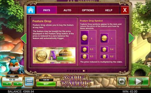 White Rabbit Slot Machine Symbol and Bonus Screen