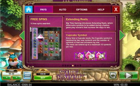 White Rabbit Slot Machine Free Spins Bonus Screen