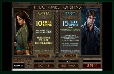Immortal Romance Slot Machine Free Spins Bonus Screen