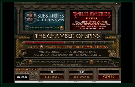 Immortal Romance Slot Machine Bonus Game Screen