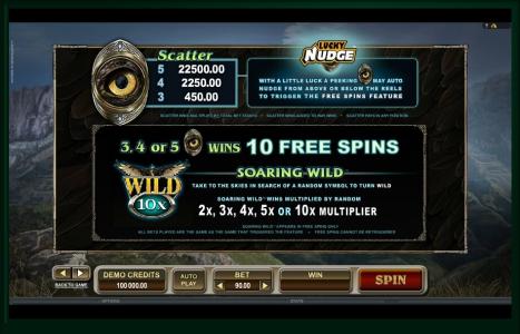 Untamed Crowned Eagle Slot Machine Free Spins Bonus Screen