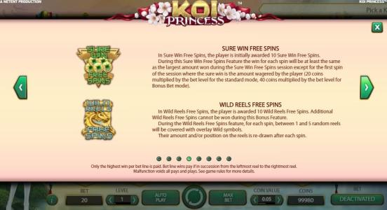Koi Princess Slot Machine Free Spins Bonus Screen