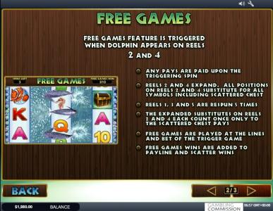 Dolphin Reef Slot Machine Free Games Screen
