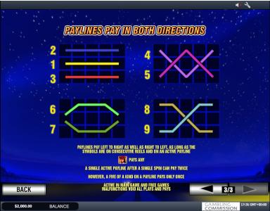 Highway Kings Slot Machine Paylines Screen