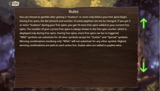 Wild Cherries Slot Machine Game Rules Screen