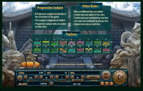 12 Zodiacs Slot Machine Paylines Screen