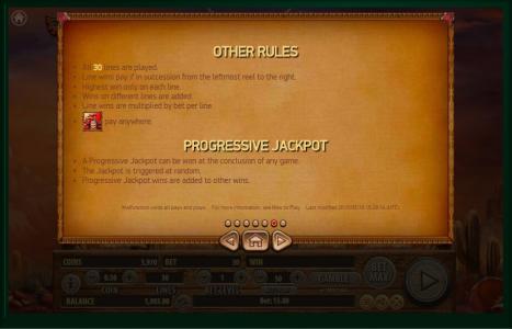 Bird Of Thunder Slot Machine Other Rules Screen