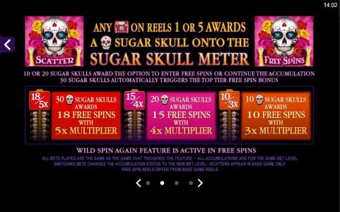 Beautiful Bones Slot Machine Free Spins Bonus Screen