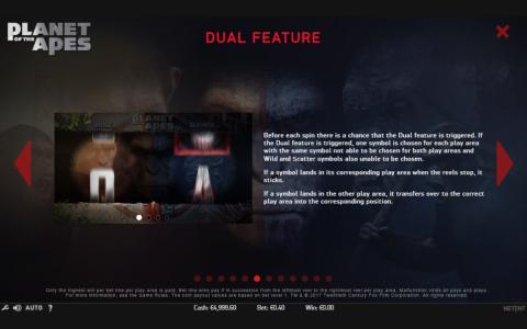 Planet of the Apes Slot Machine Dual Feature Screen