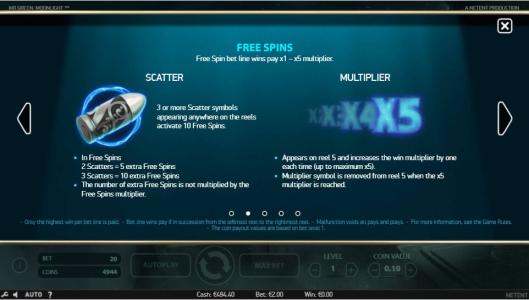 Mr Green Moonlight Slot Machine Free Spins Bonus Screen