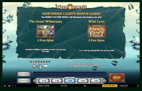 Wild North Slot Machine Bonus Game Screen