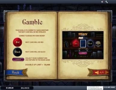 Halloween Fortune Slot Machine Gamble Feature Screen