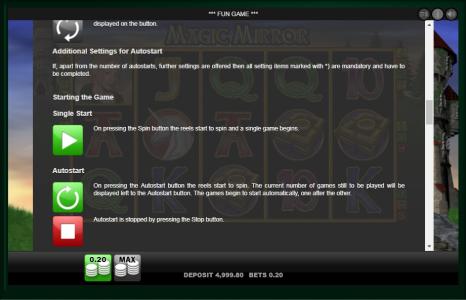 Magic Mirror Slot Machine Magic Mirror Autostart and Single Start Screen