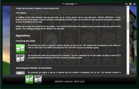 Magic Mirror Slot Machine Free Games Screen