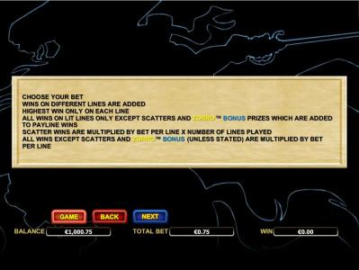 Zorro Slot Machine Scatter Bonus Screen