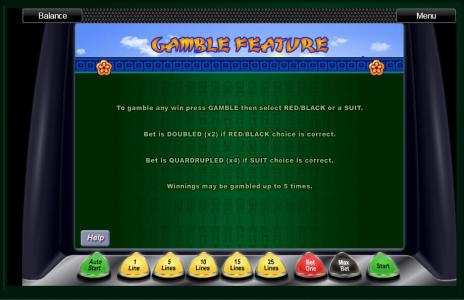 Geisha Slot Machine Gamble Feature Screen