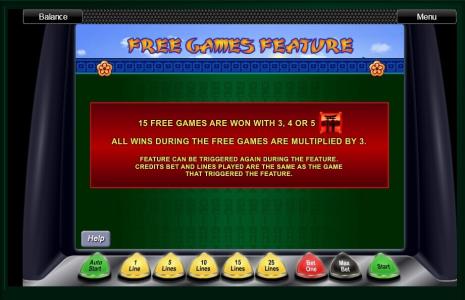 Geisha Slot Machine Free Game Feature Screen