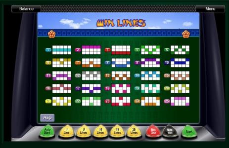 Geisha Slot Machine Paylines Screen