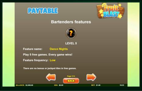 Fruit Blast Slot Machine Paytable Screen