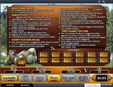 Bonus Bears Slot Machine Free Games Screen