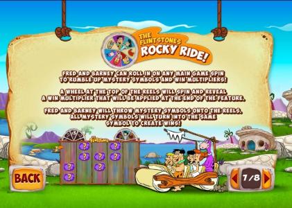The Flintstones Slot Machine The Flintstones Rocky Ride Feature Screen