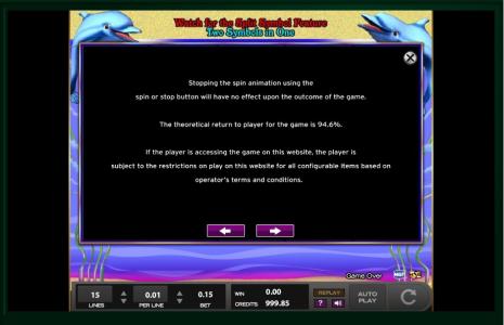 Twin Win Slot Machine Game Rules Information Screen