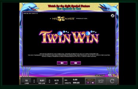 Twin Win Slot Machine Introduction Screen