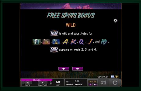 Thundering Buffalo Slot Machine Free Spins Bonus Screen