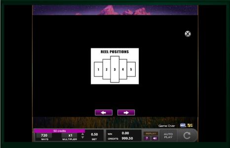 Thundering Buffalo Slot Machine Game Rules Screen