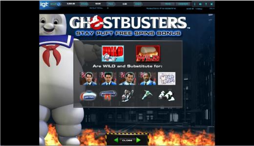 Ghostbusters Slot Machine Wild Symbol Screen