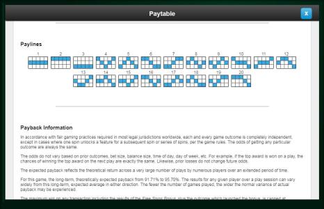 Get Clucky Slot Machine Paylines Screen